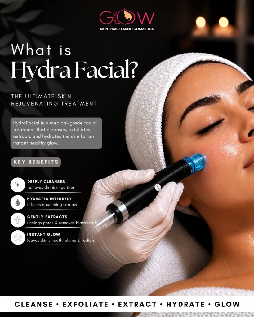 HydraFacial Vadodara - skin rejuvenating treatment at Glow Skin Cosmetic & Laser Center